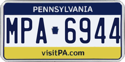PA license plate MPA6944