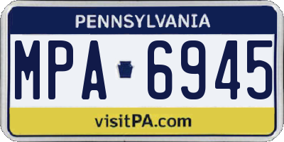 PA license plate MPA6945