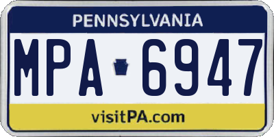 PA license plate MPA6947