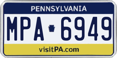 PA license plate MPA6949