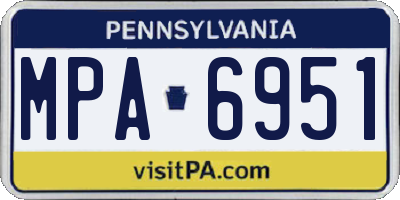 PA license plate MPA6951