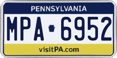 PA license plate MPA6952