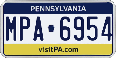 PA license plate MPA6954