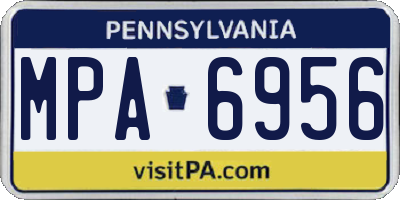 PA license plate MPA6956