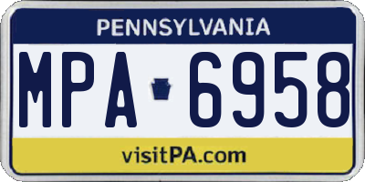 PA license plate MPA6958