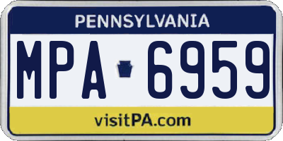 PA license plate MPA6959