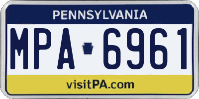 PA license plate MPA6961