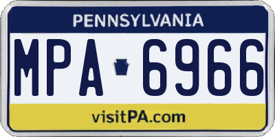 PA license plate MPA6966