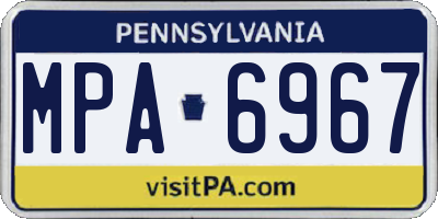 PA license plate MPA6967