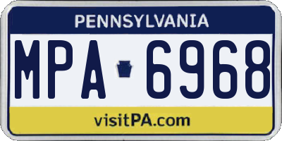 PA license plate MPA6968