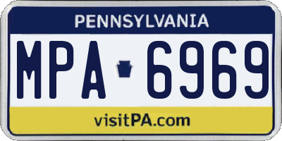 PA license plate MPA6969