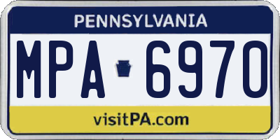 PA license plate MPA6970