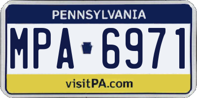 PA license plate MPA6971