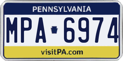 PA license plate MPA6974