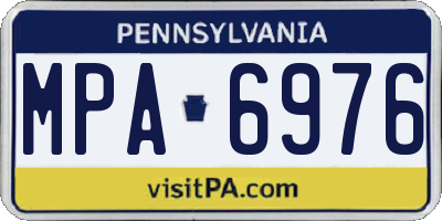 PA license plate MPA6976