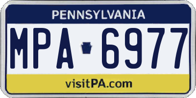PA license plate MPA6977