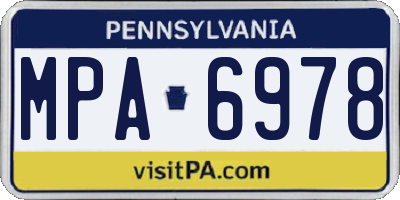 PA license plate MPA6978