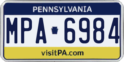 PA license plate MPA6984