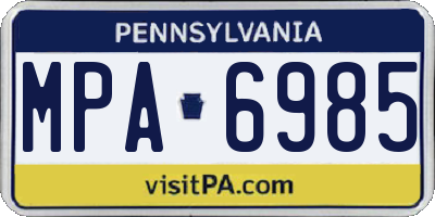 PA license plate MPA6985