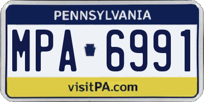 PA license plate MPA6991