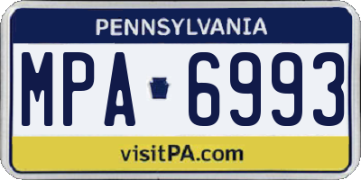 PA license plate MPA6993