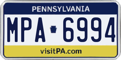 PA license plate MPA6994