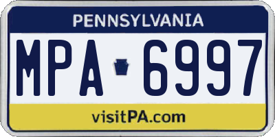 PA license plate MPA6997