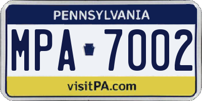 PA license plate MPA7002