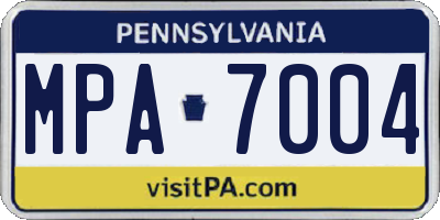 PA license plate MPA7004