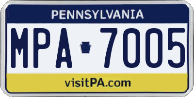 PA license plate MPA7005