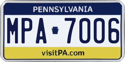 PA license plate MPA7006