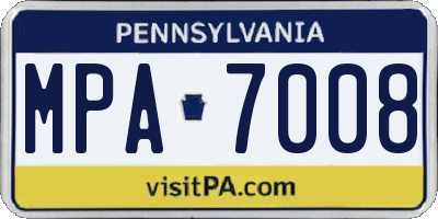 PA license plate MPA7008