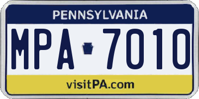 PA license plate MPA7010