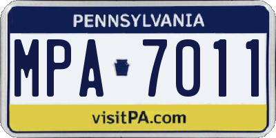 PA license plate MPA7011