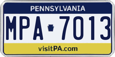 PA license plate MPA7013