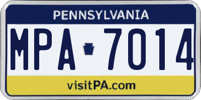 PA license plate MPA7014