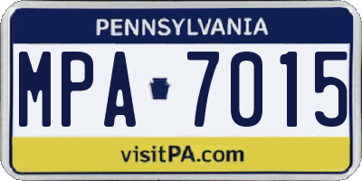 PA license plate MPA7015