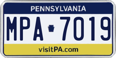 PA license plate MPA7019