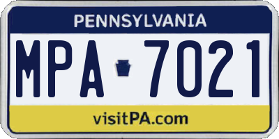 PA license plate MPA7021