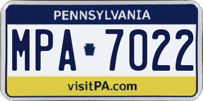 PA license plate MPA7022