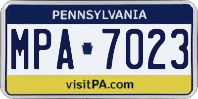 PA license plate MPA7023