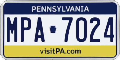 PA license plate MPA7024
