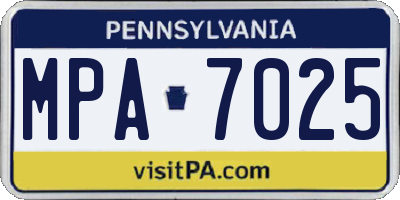 PA license plate MPA7025