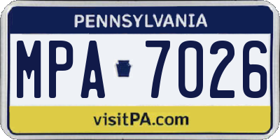 PA license plate MPA7026