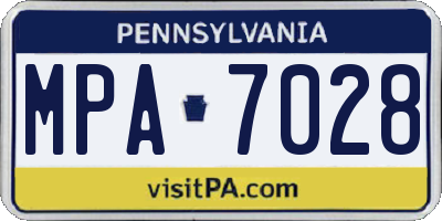 PA license plate MPA7028