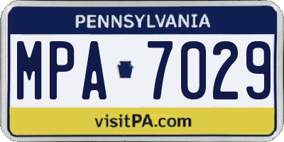 PA license plate MPA7029