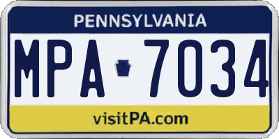 PA license plate MPA7034