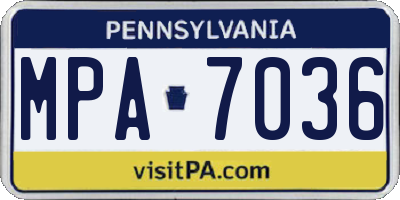 PA license plate MPA7036