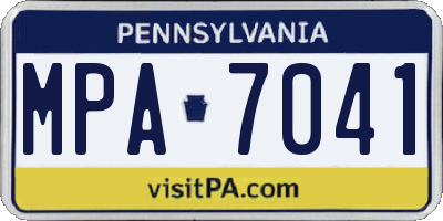 PA license plate MPA7041