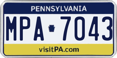 PA license plate MPA7043